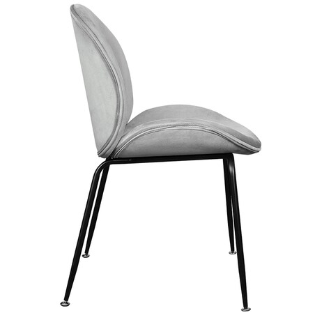 Krzesło tapicerowane welurowe do salonu jadalni jasnoszare