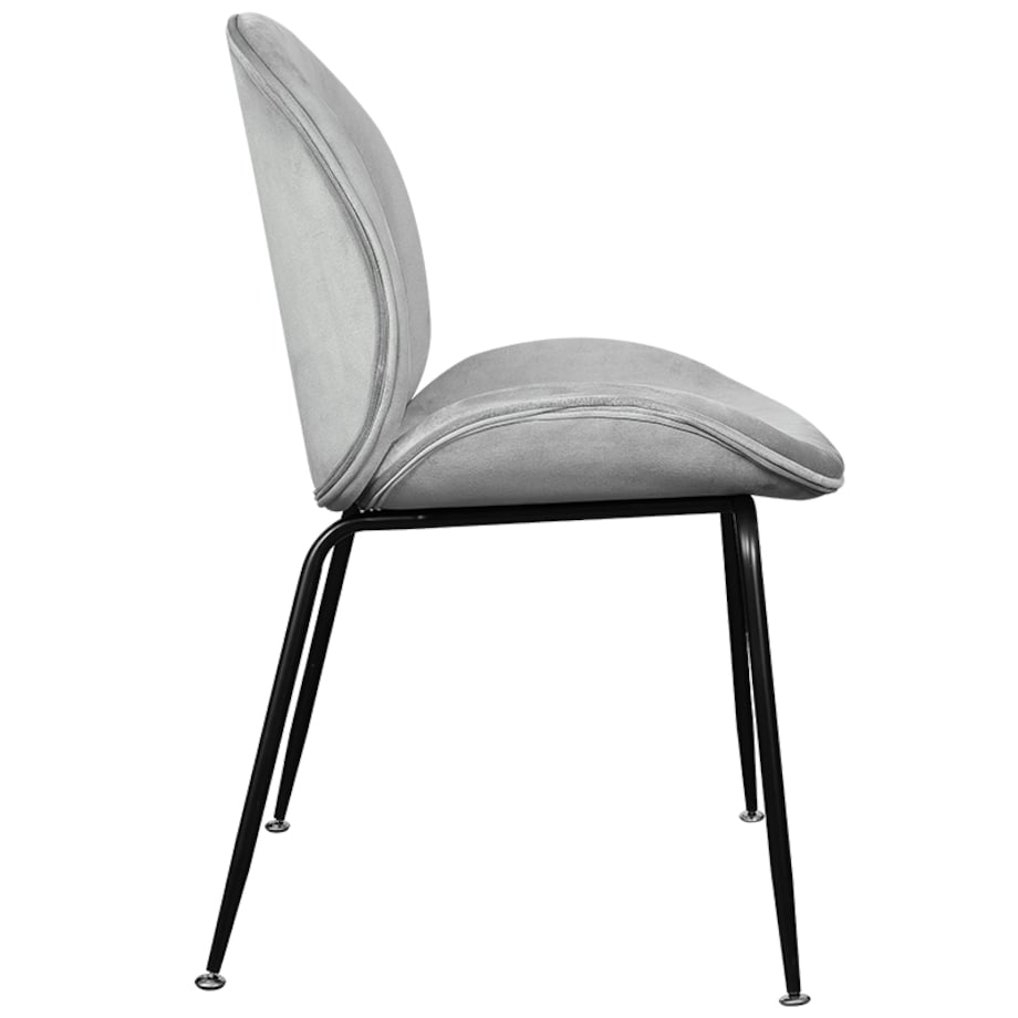 Krzesło tapicerowane welurowe do salonu jadalni jasnoszare