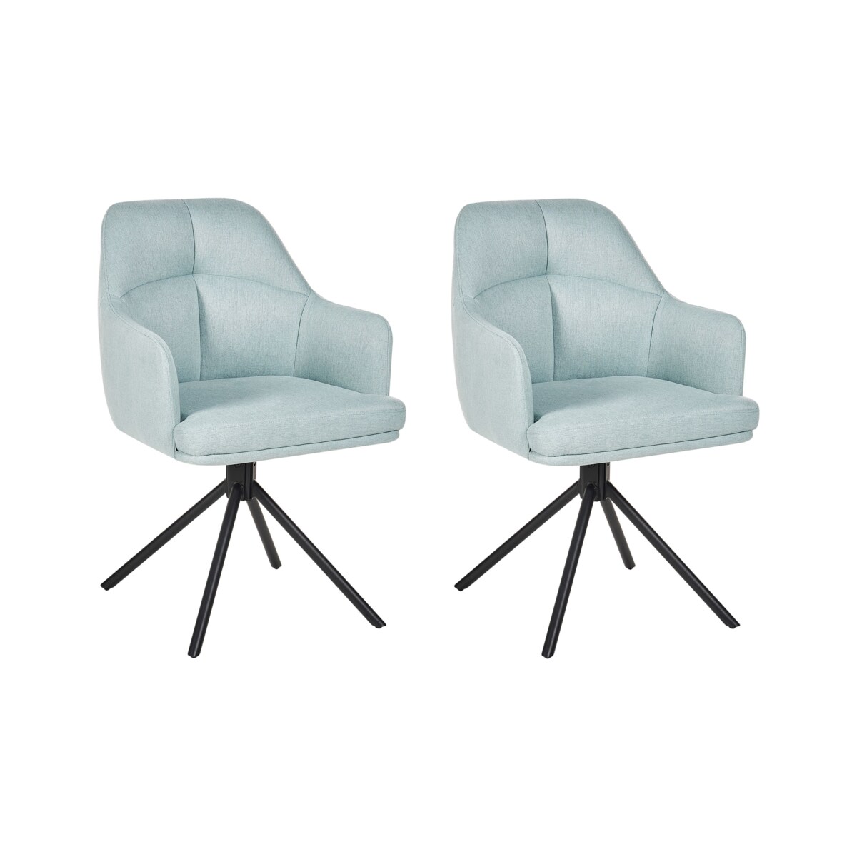 Zestaw 2 krzeseł do jadalni MIRA Tkanina Miętowy