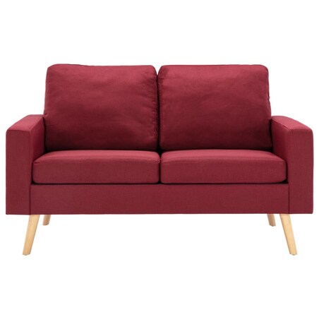 vidaXL 2-osobowa sofa, kolor czerwonego wina, tapicerowana tkaniną