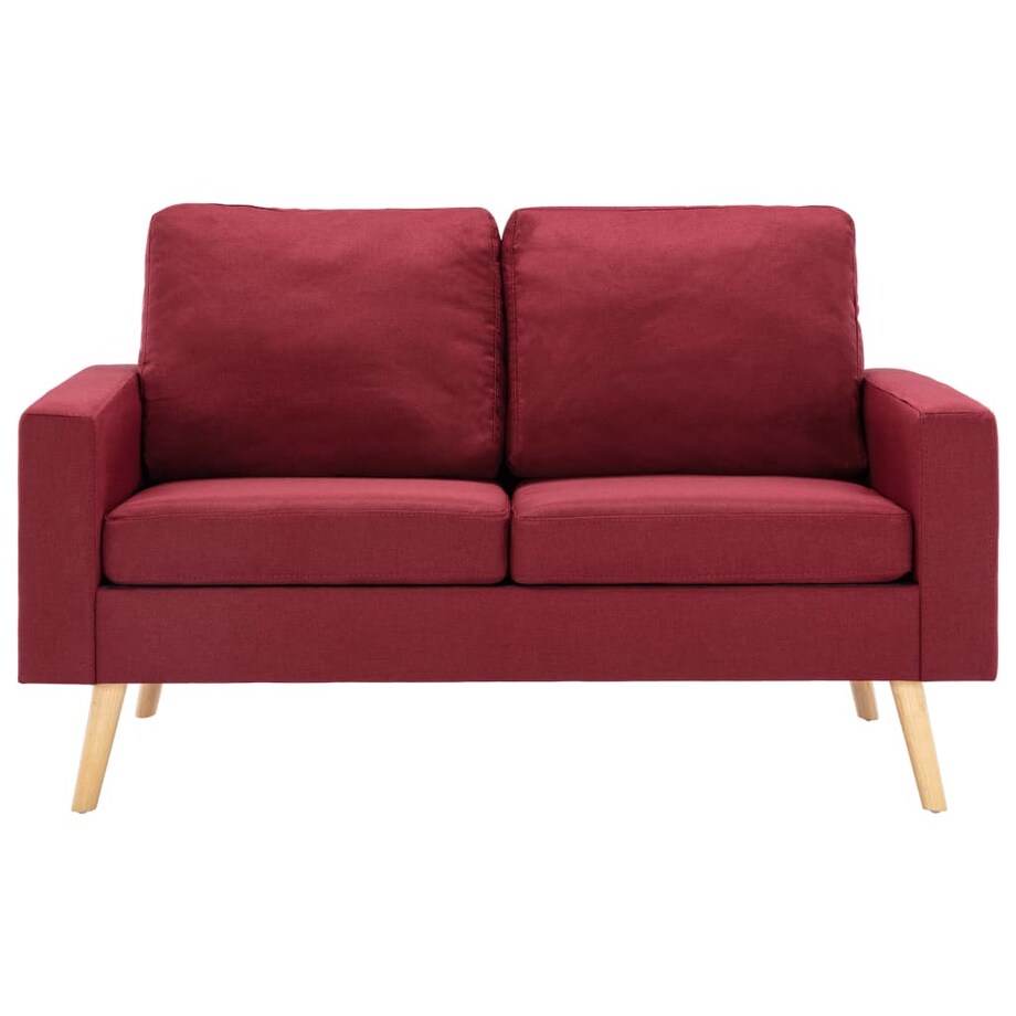 vidaXL 2-osobowa sofa, kolor czerwonego wina, tapicerowana tkaniną