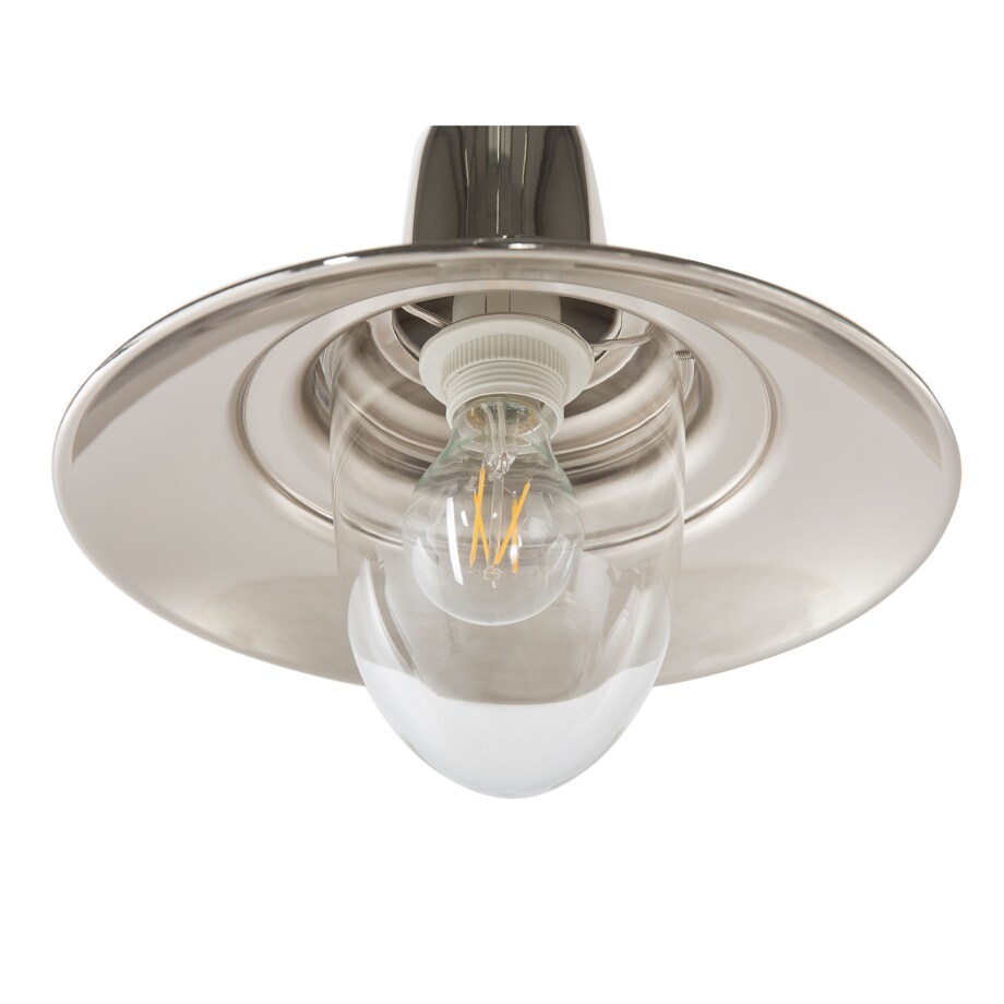 Lampa wisząca metalowa srebrna PINEGA