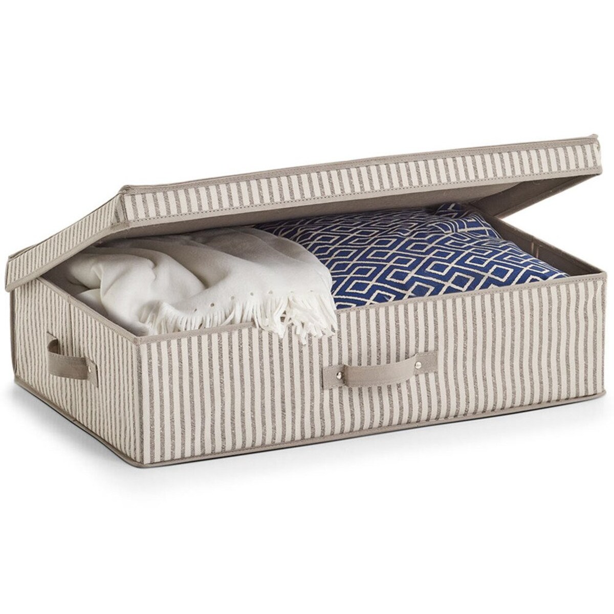Pudełko tekstylne do przechowywania, składany pojemnik z pokrywą - 61,5 x 38 x 16,5 cm, ZELLER