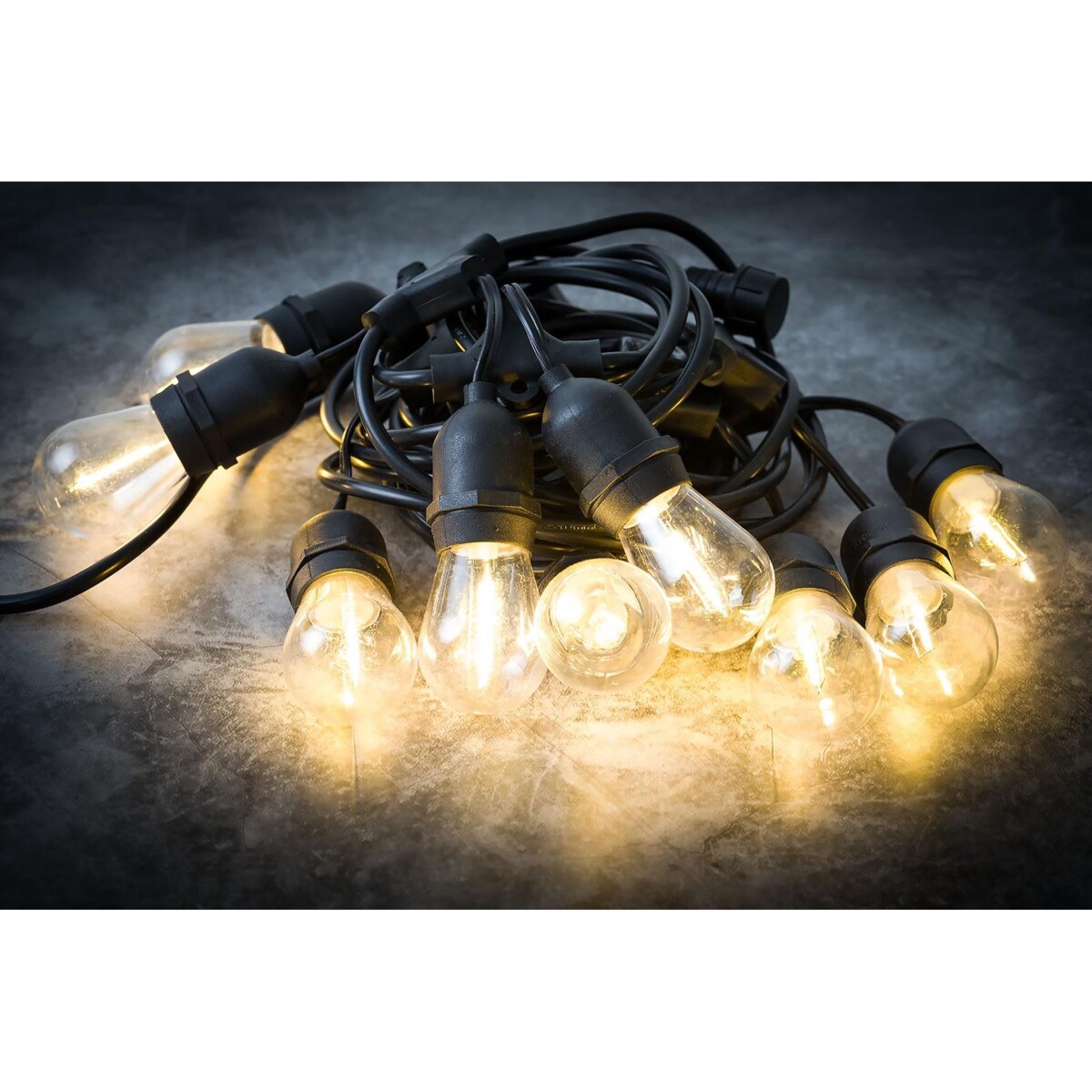 Girlanda świetlna | Wodoodporna | Żarówki LED 10m IP44 | Czarna