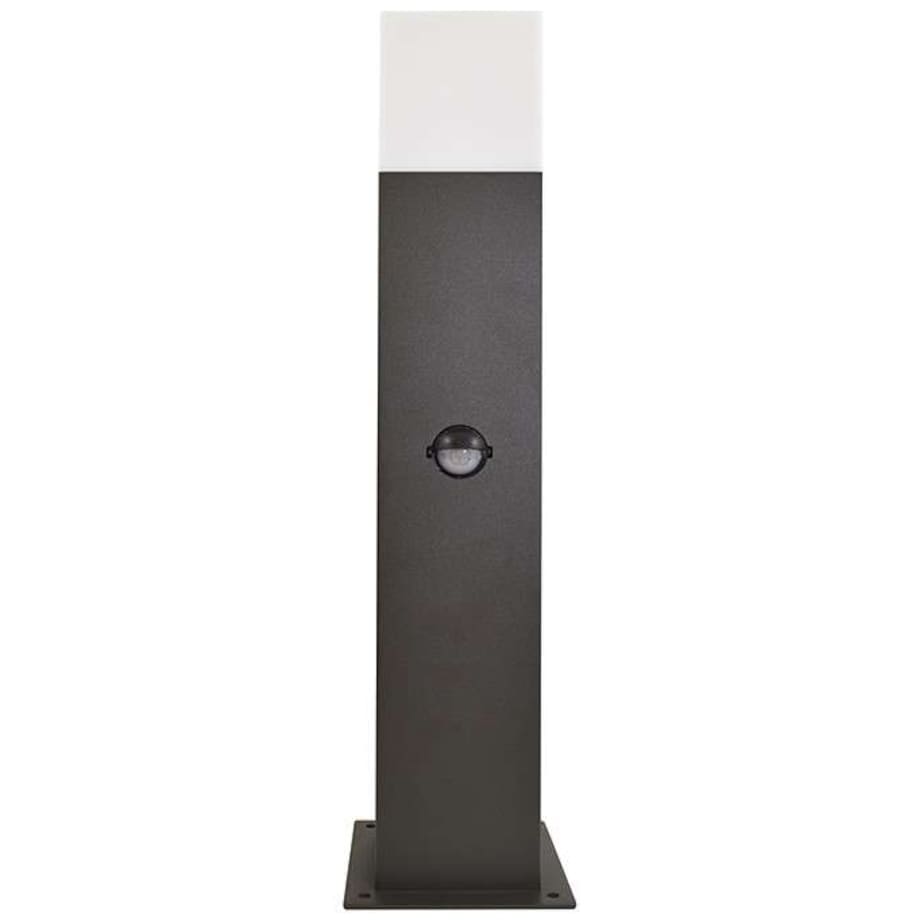 Zewnętrzna LAMPA stojąca NEW YORK 307330 Polux prostokątna OPRAWA słupek z czujnikiem ruchu IP44 grafitowy