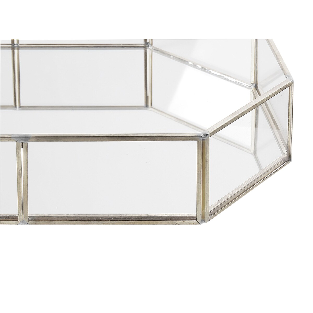 Taca dekoracyjna lustrzana srebrna CHABRIS