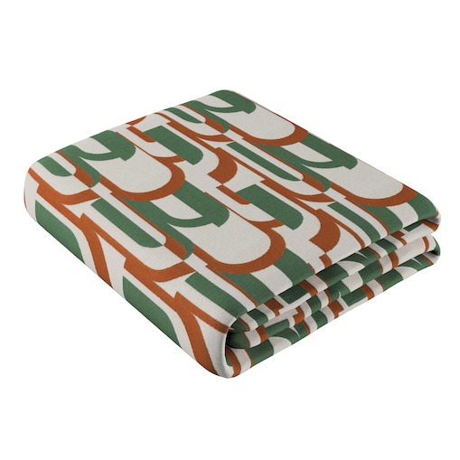 Pled narzuta 220x260cm 220x260 zielono-czerwony wzory na kremowym tle