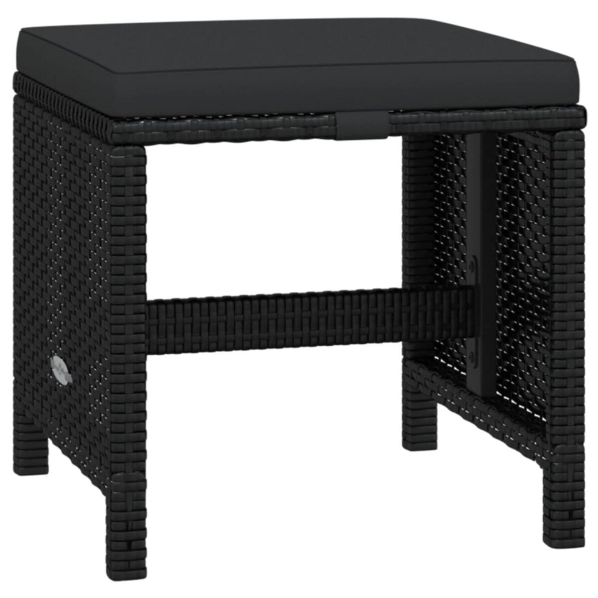 vidaXL 19-cz. zestaw mebli ogrodowych z poduszkami, polirattan, czarny