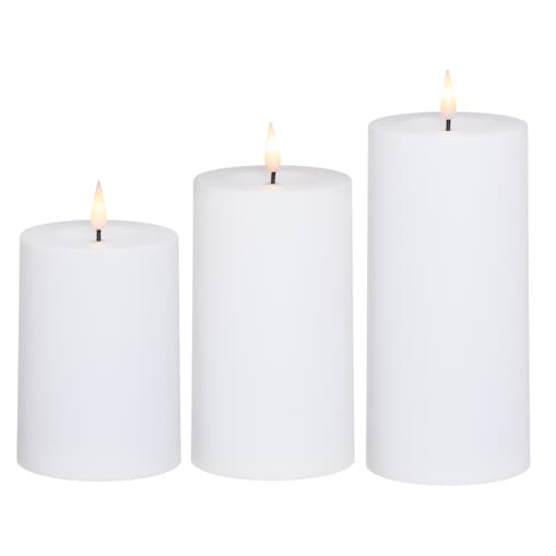 Świece LED, zewnętrzne, 3 sztuki, 10-15 cm