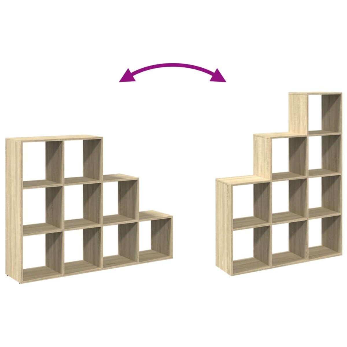 vidaXL Regał przegroda, 3 poziomy, dąb sonoma, 137,5x29x103,5 cm