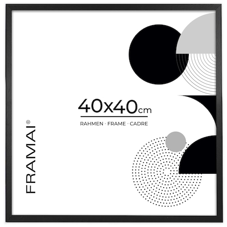 Ramka na zdjęcia 40x40 cm czarna rama MDF z plexi do powieszenia poziom pion klasyczna ramka kwadratowa