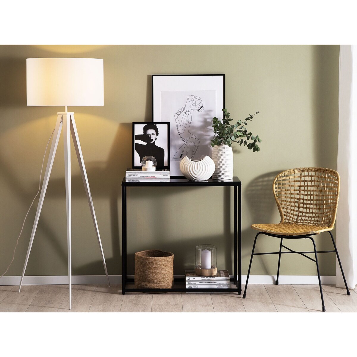 Lampa podłogowa metalowa biała STILETTO