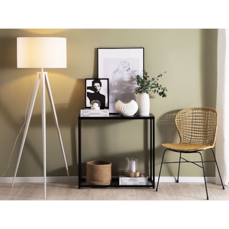 Lampa podłogowa metalowa biała STILETTO