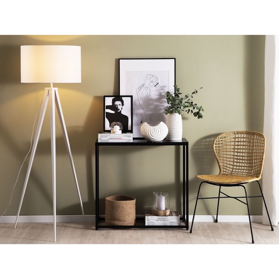 Lampa podłogowa metalowa biała STILETTO