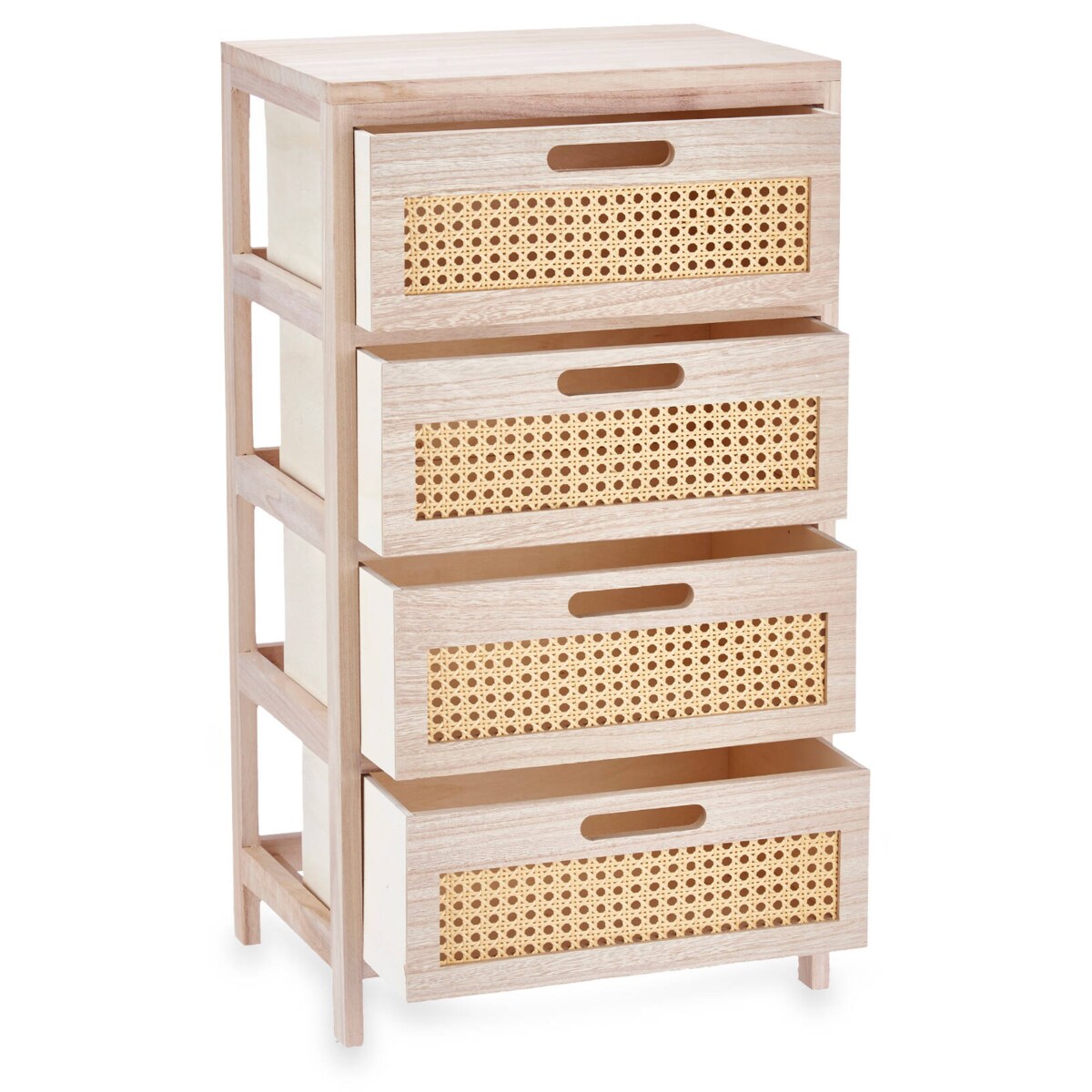 Komoda z 4-szufladami, plecionka wiedeńska, 29 x 40 x 73 cm