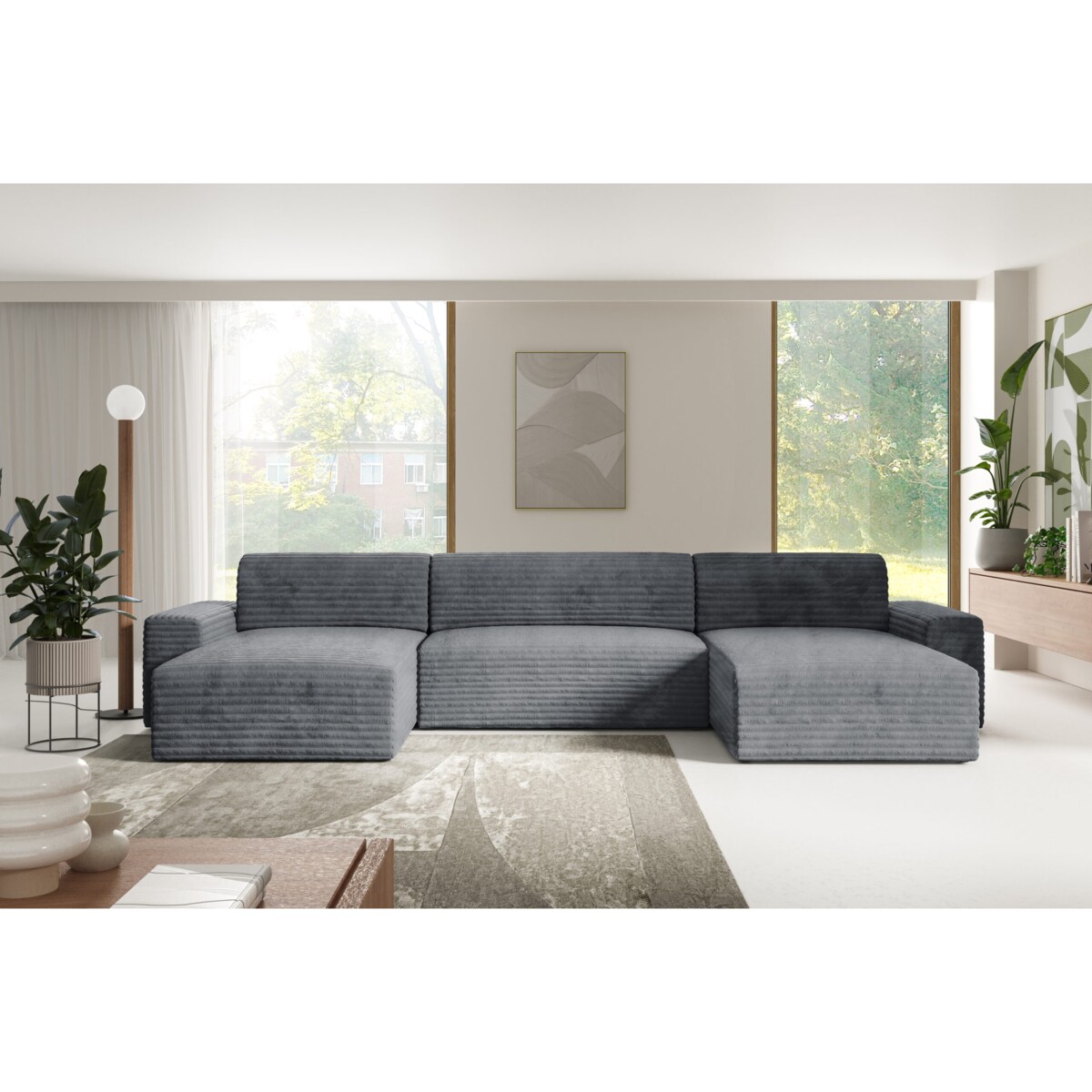 Narożnik COCO U z funkcją spania Kolor: TILIA 90