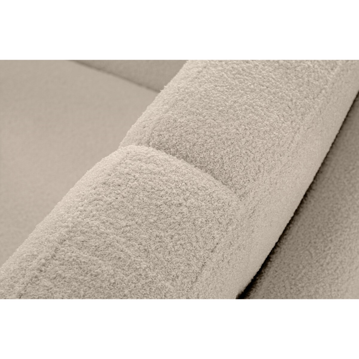 KONSIMO TAGIO Skandynawska 3-osobowa sofa pluszowa w kolorze kremowym