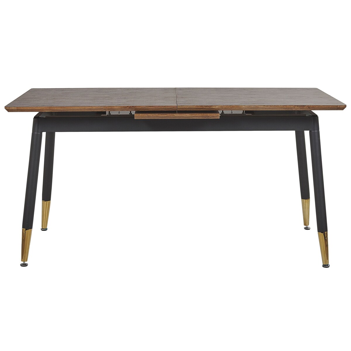 Stół do jadalni rozkładany 160/200 x 90 cm ciemne drewno z czarnym CALIFORNIA