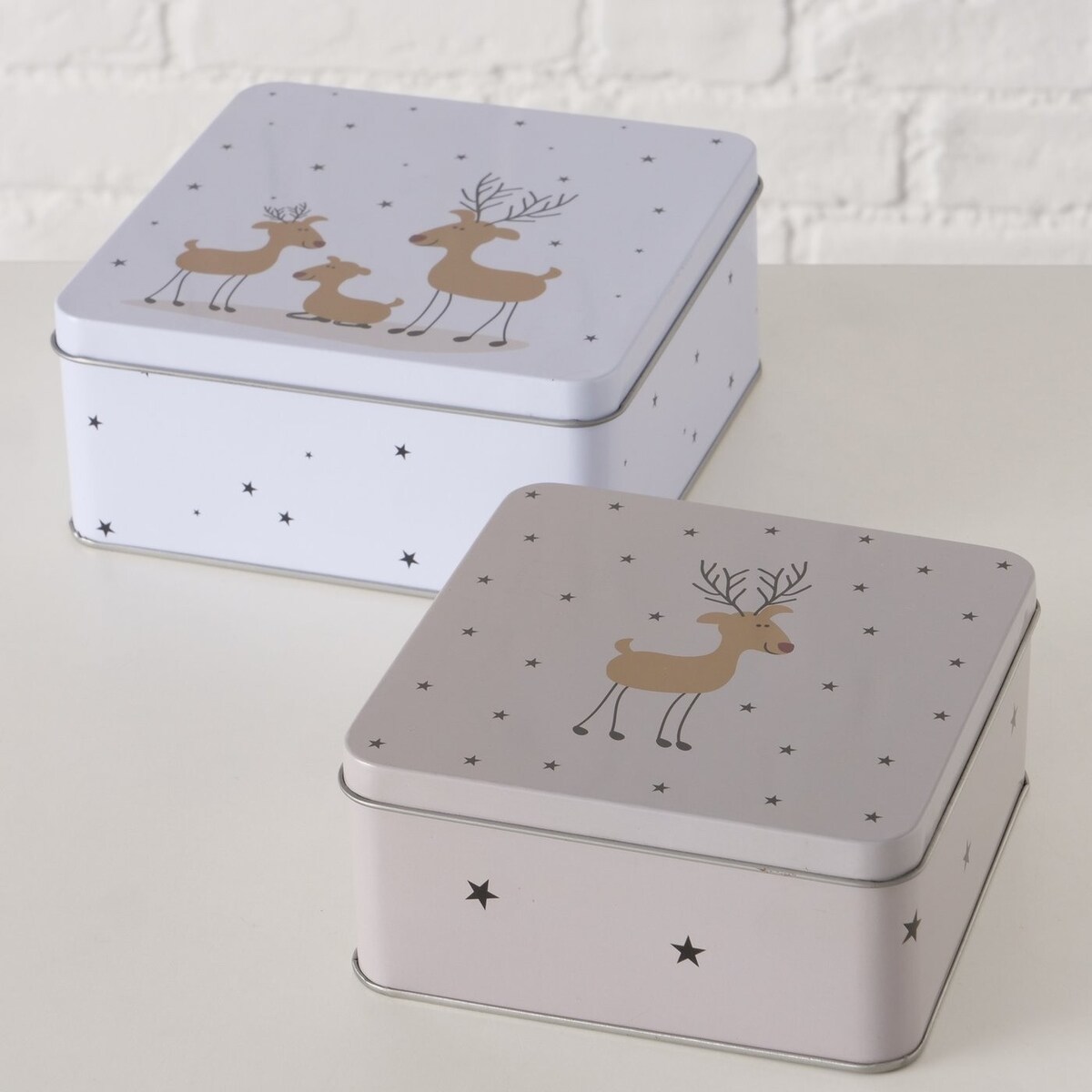 Puszka metalowa 2 szt. na ciasteczka PISZKOTKI 2000 ml