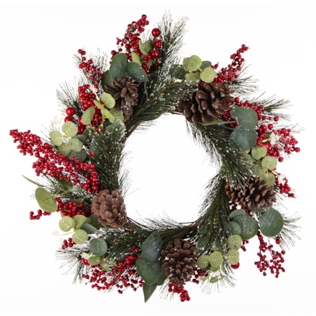 Wianek świąteczny zimowy z jagodami Ø 55 x 15 cm