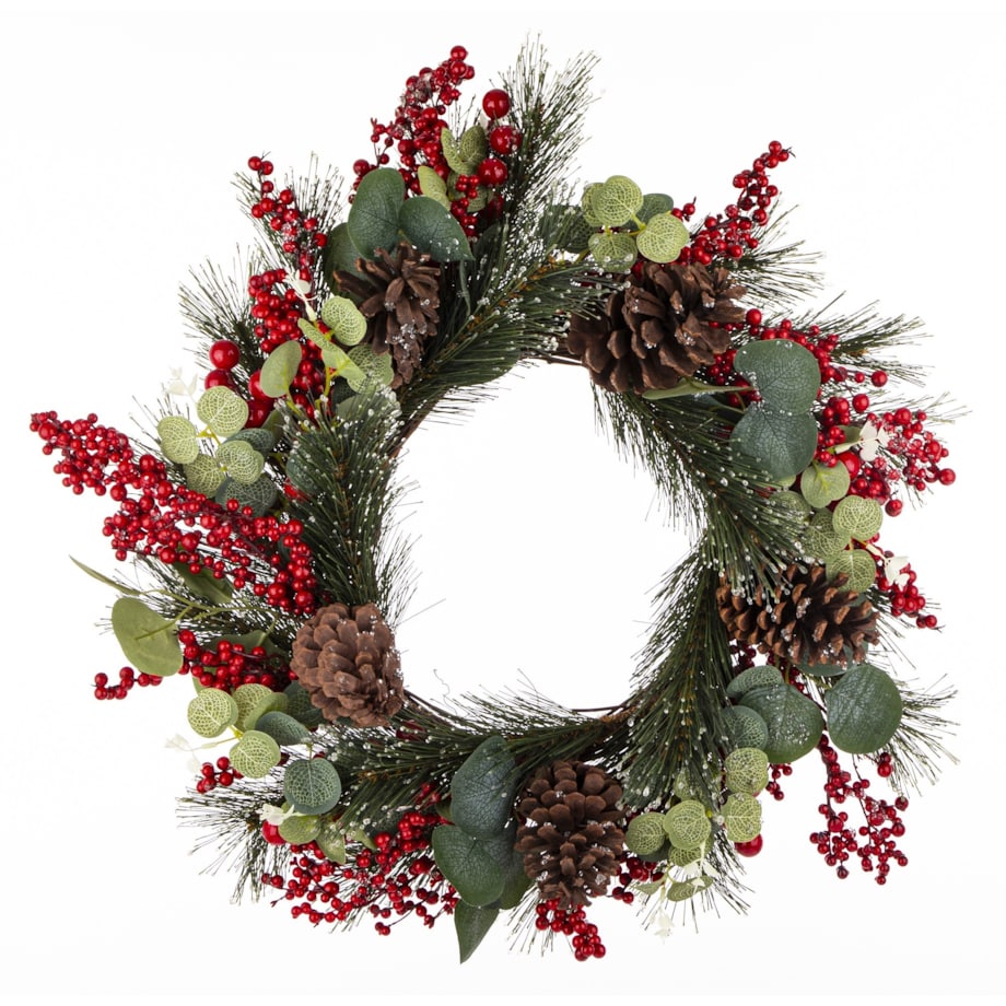 Wianek świąteczny zimowy z jagodami Ø 55 x 15 cm