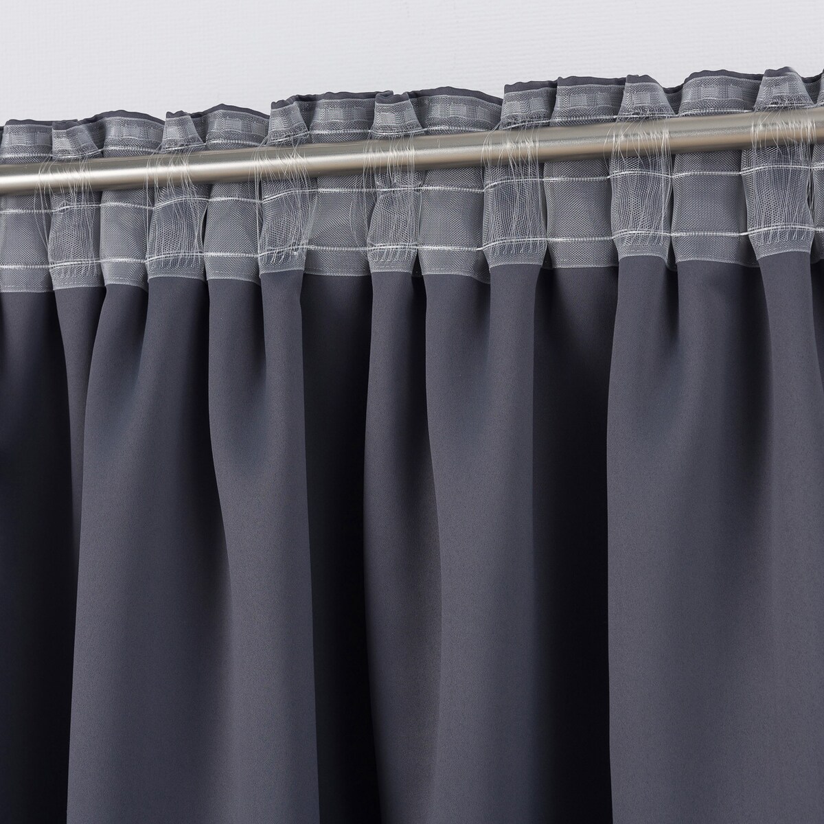 Zasłona zaciemniająca na taśmie marszczącej ciemny szary 140 x 280cm 1 szt. 140x280 szary