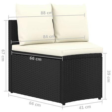 vidaXL 9-częściowa sofa ogrodowa z poduszkami, rattan PE, czarna