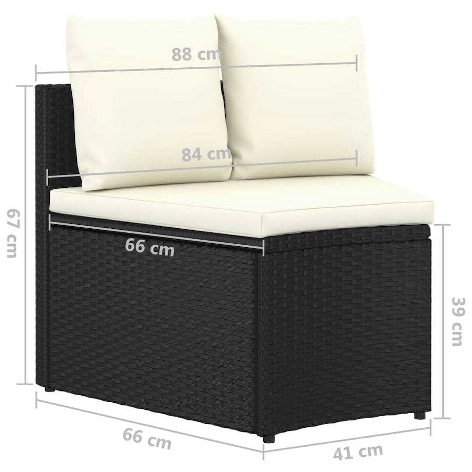 vidaXL 9-częściowa sofa ogrodowa z poduszkami, rattan PE, czarna
