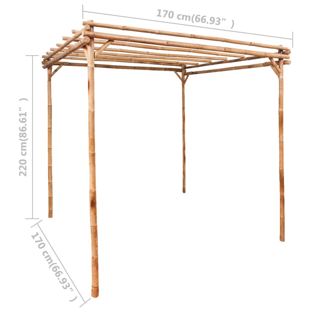 vidaXL Pergola bambusowa, 170x170x220 cm
