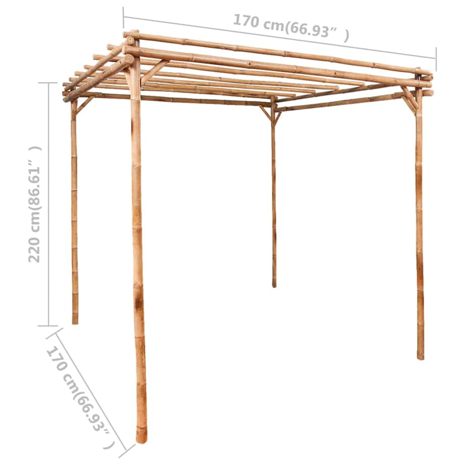 vidaXL Pergola bambusowa, 170x170x220 cm