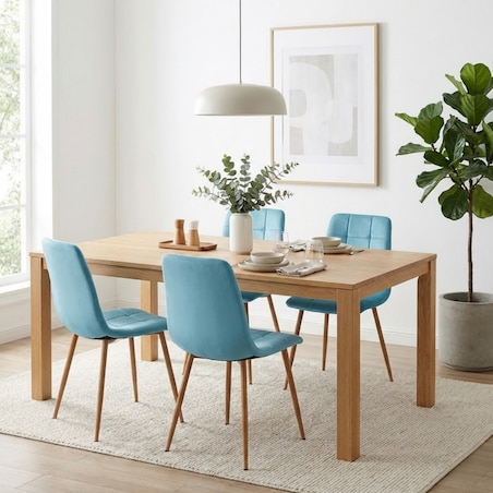 Krzesło tapicerowane do salonu welurowe turkusowe pikowane