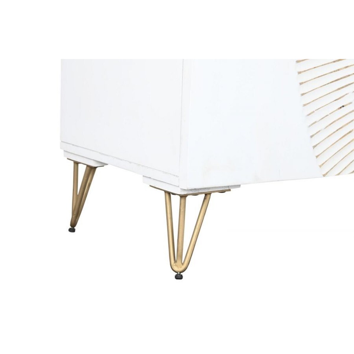 Komoda duża z drewna mango biało-złota Mandala