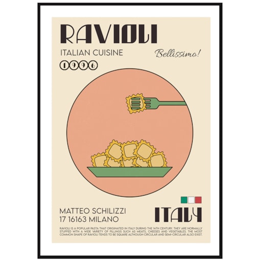Poster Story, Plakat, Obraz - Ravioli, wymiary 30 x 42 cm