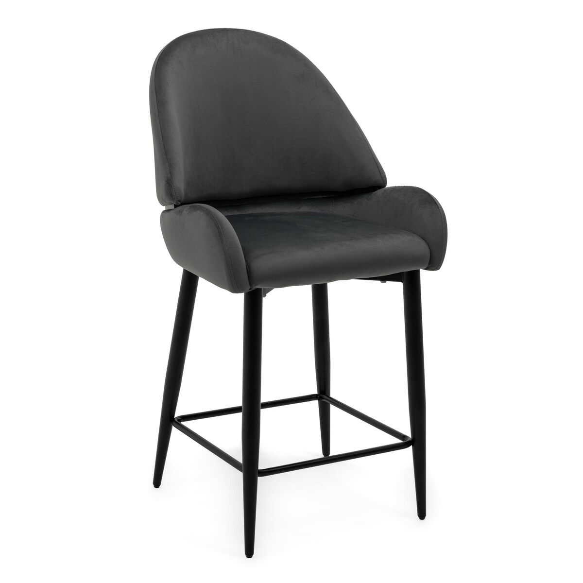 Hoker tapicerowany welurowy do salonu BERGAMO szary