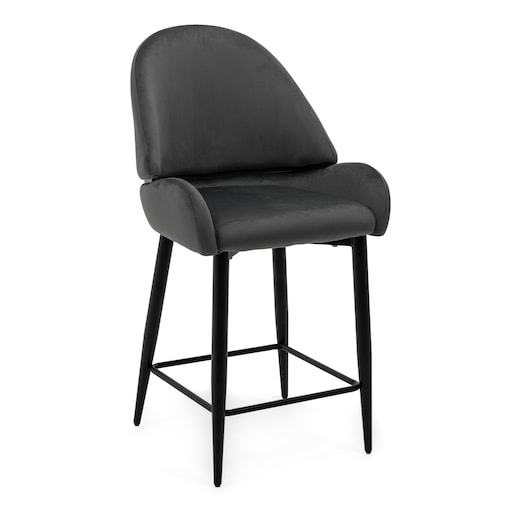 Hoker tapicerowany welurowy do salonu BERGAMO szary