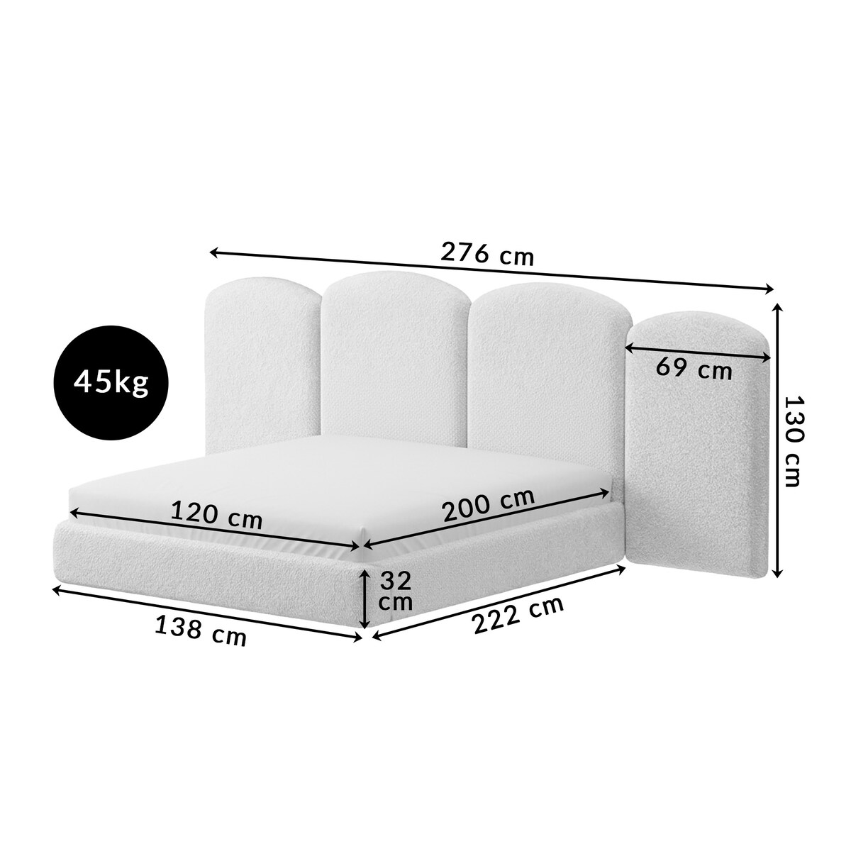 Łóżko Tapicerowane Ravello 120X200 Stelaż Pojemnik Na Pościel Abriamo 2