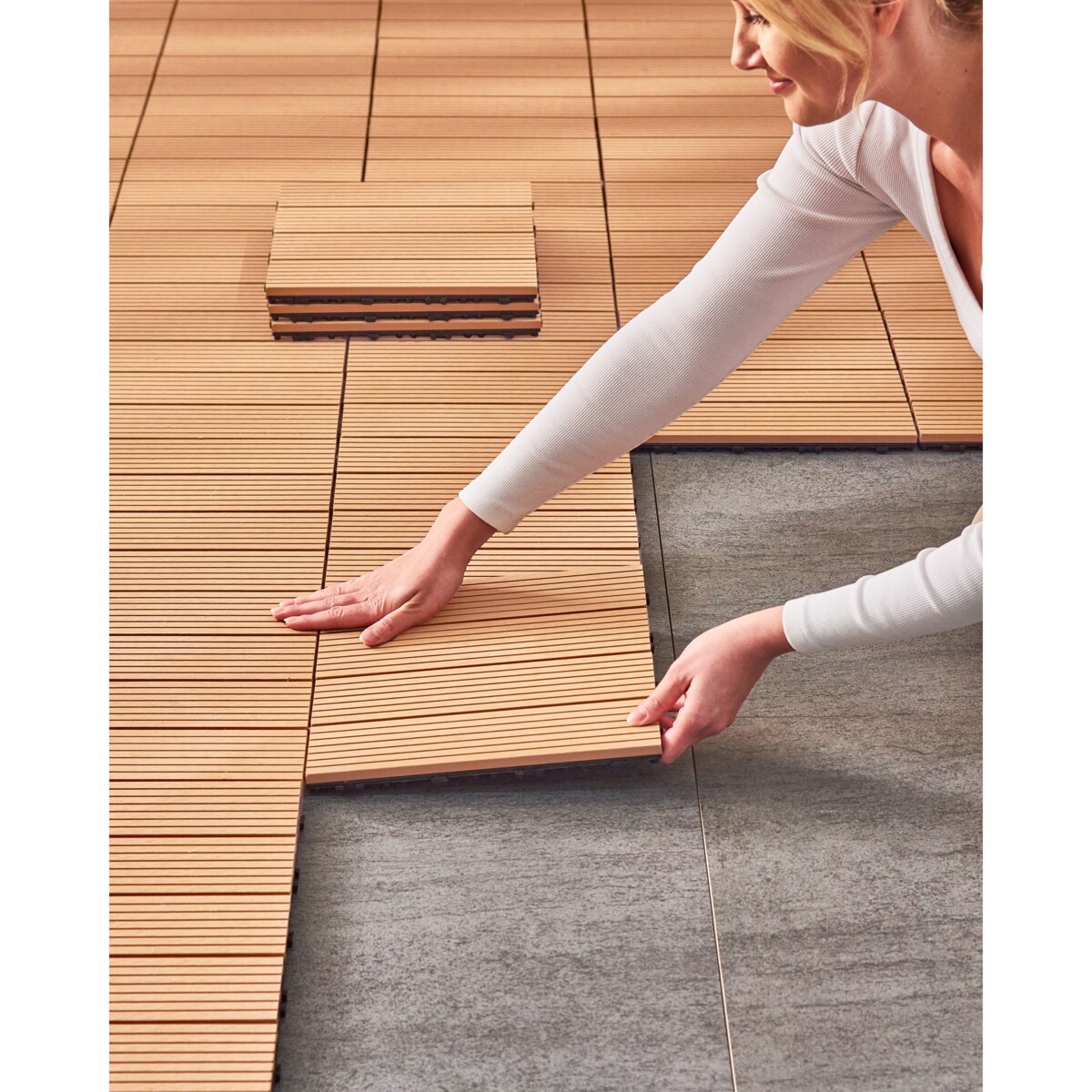 Płytki tarasowe ATELETA Kompozyt WPC Jasnobrązowy