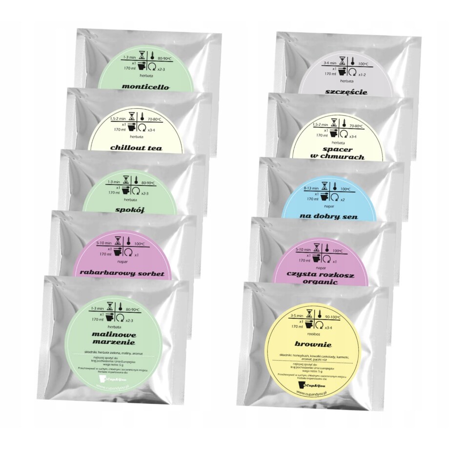 ZESTAW "LAZY TIME" MIX 10 HERBAT PREMIUM NA ODPOCZYNEK RELAKS PRZERWĘ PAUZĘ + ZAPARZACZ - PREZENT UPOMINEK DLA KOBIETY FACETA NIEJ NIEGO