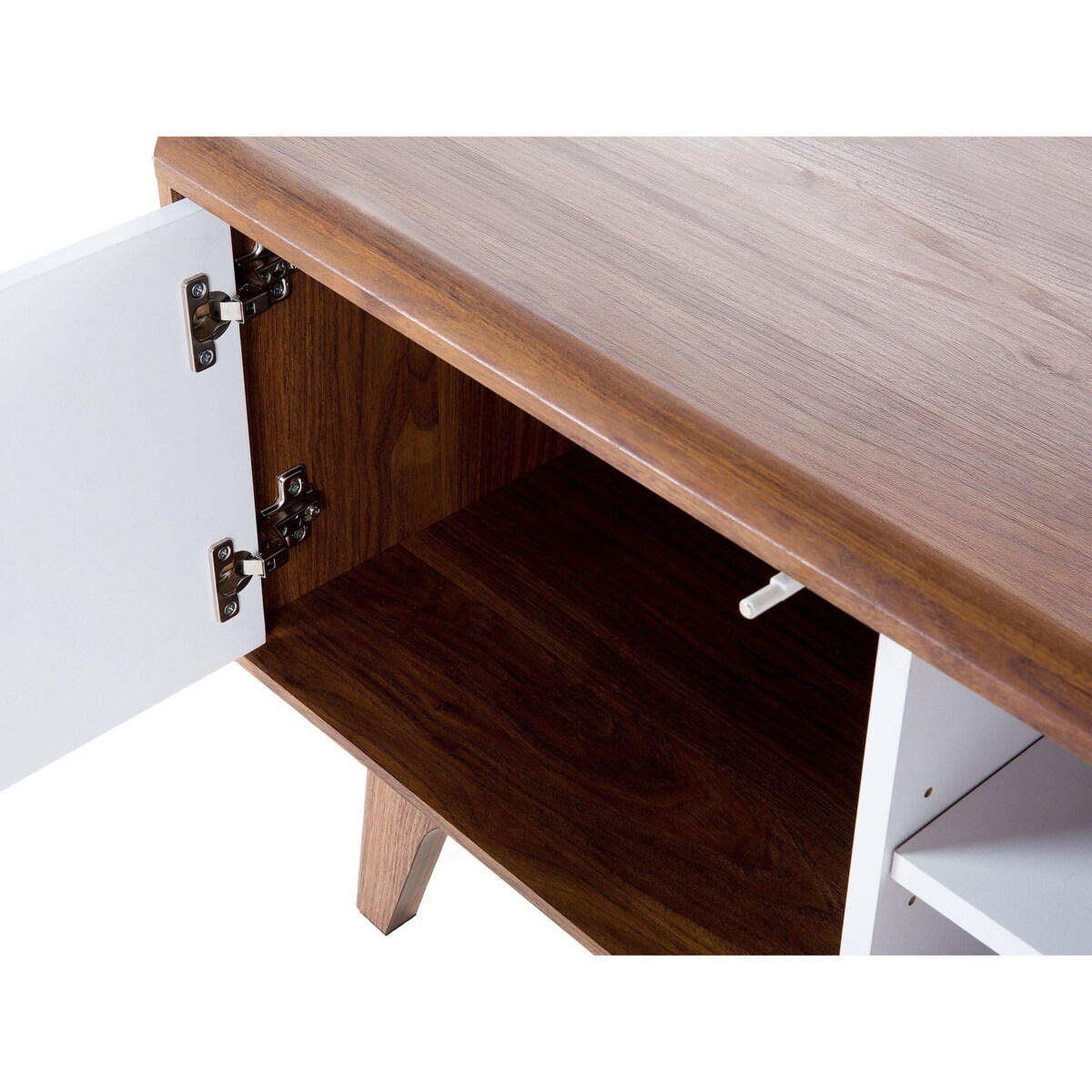 Szafka RTV ciemne drewno z białym ROCHESTER