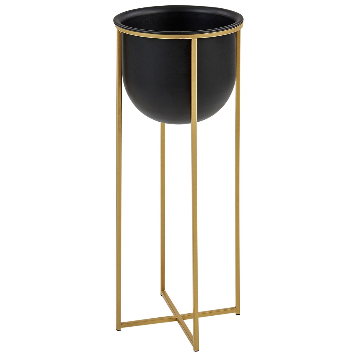 Zestaw 2 doniczek na stojaku metalowe czarne THUJA