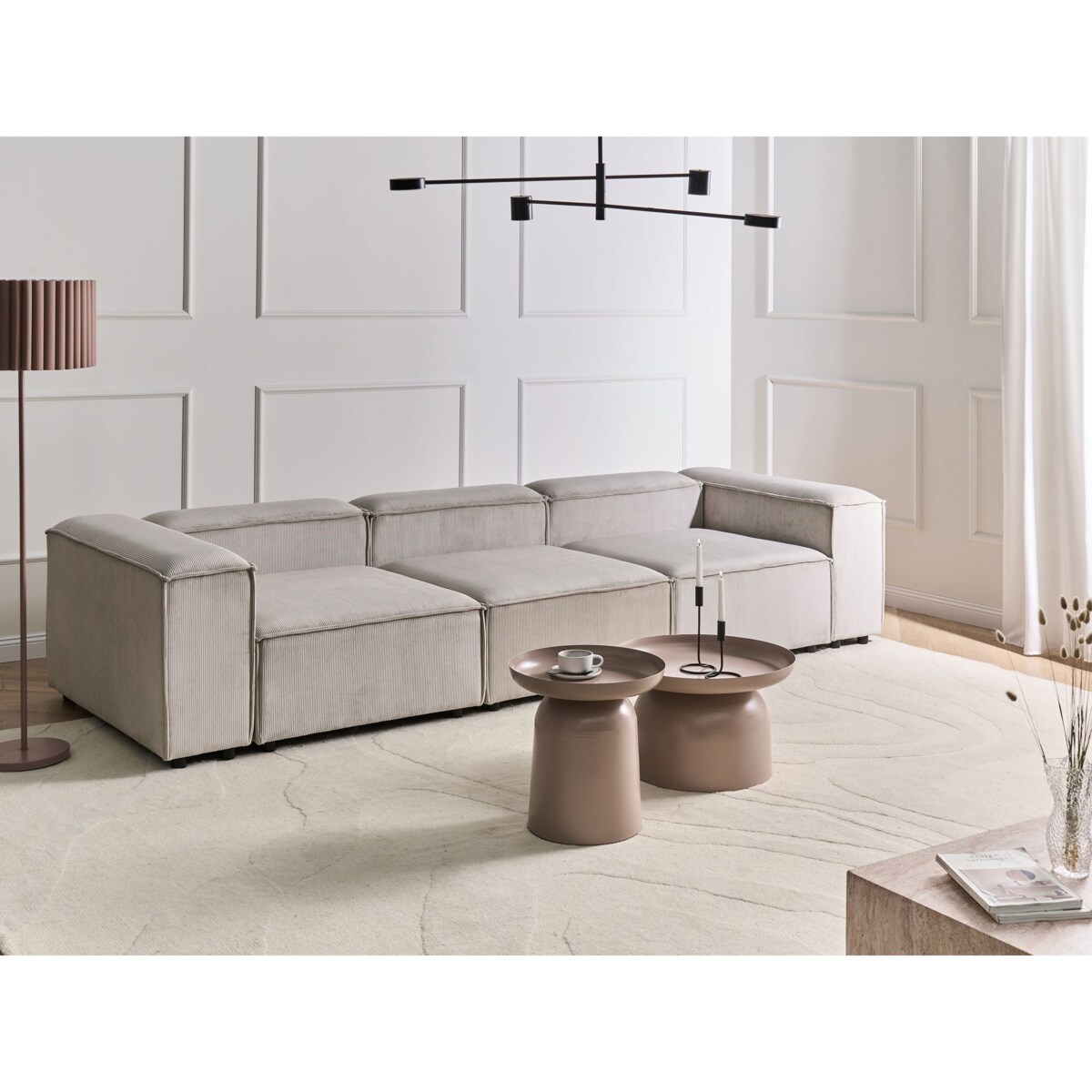 ARDAL dla 3 osób Sofa modułowa Beżowoszary Sztruks