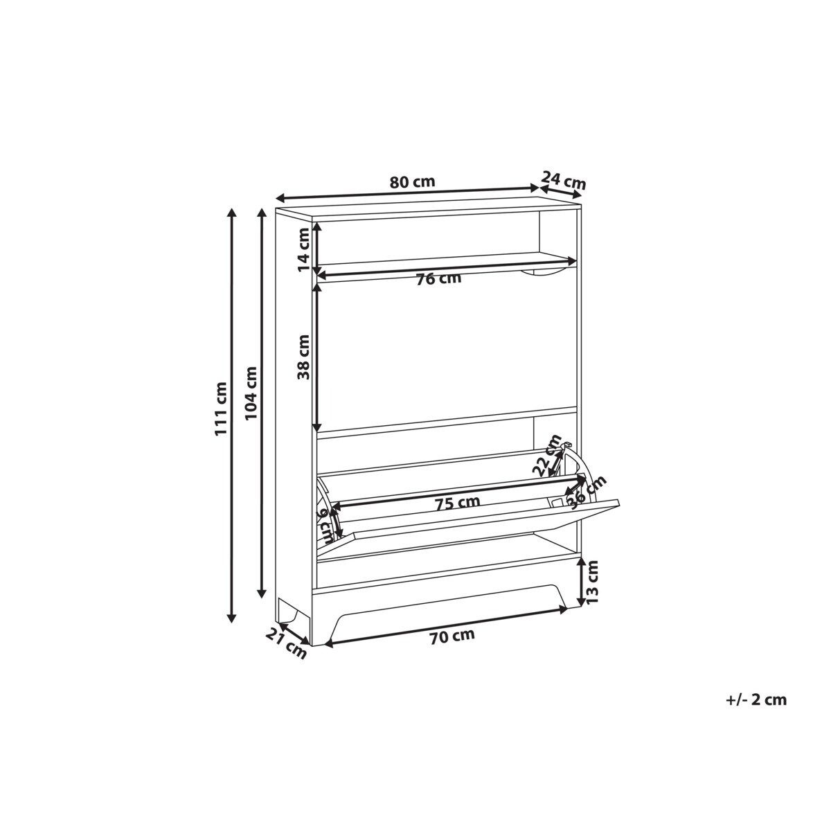 Szafka na buty GATTON Jasnobrązowy