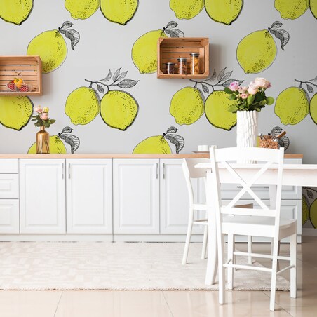 Tapeta ścienna do kuchni owoce cytryny cytrusy