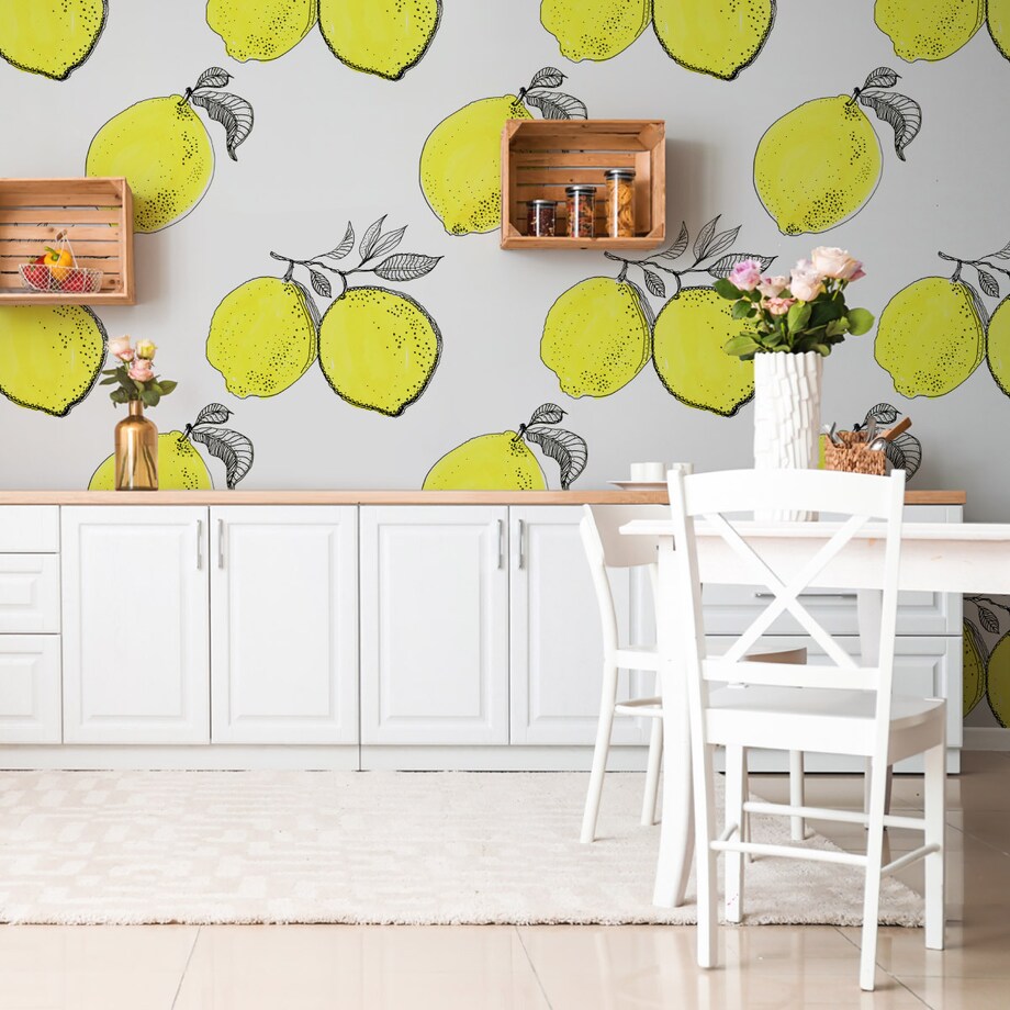 Tapeta ścienna do kuchni owoce cytryny cytrusy
