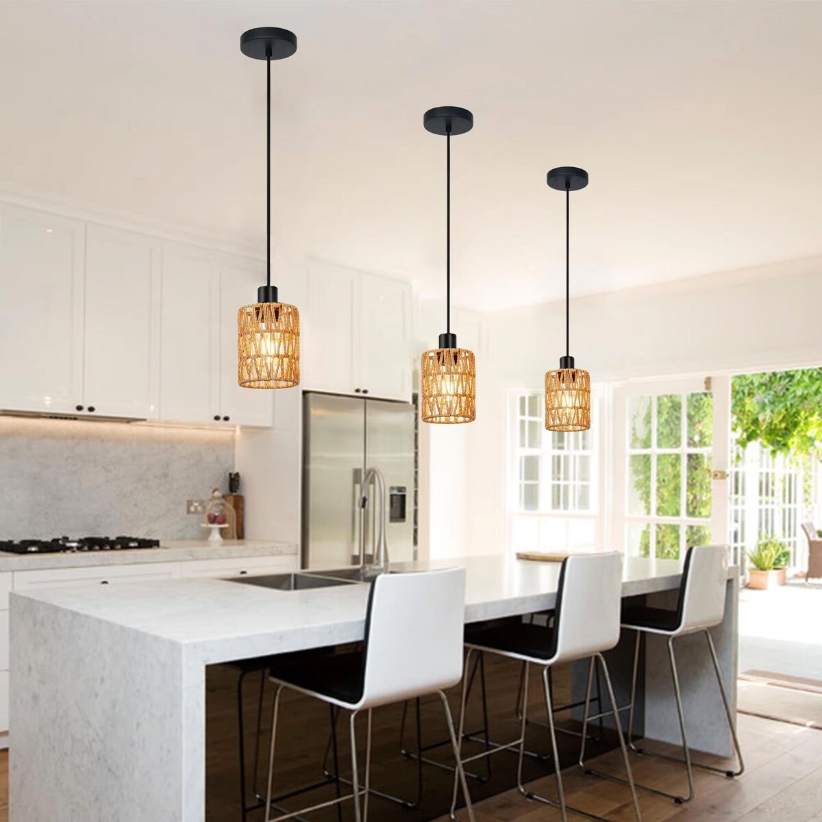 Lampa wisząca pojedyncza pleciona Boho APP1622-1CP