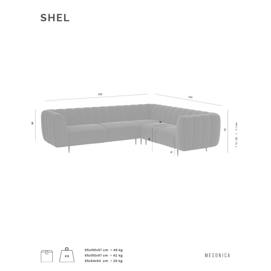 Shel Sofa narożna - beżowa