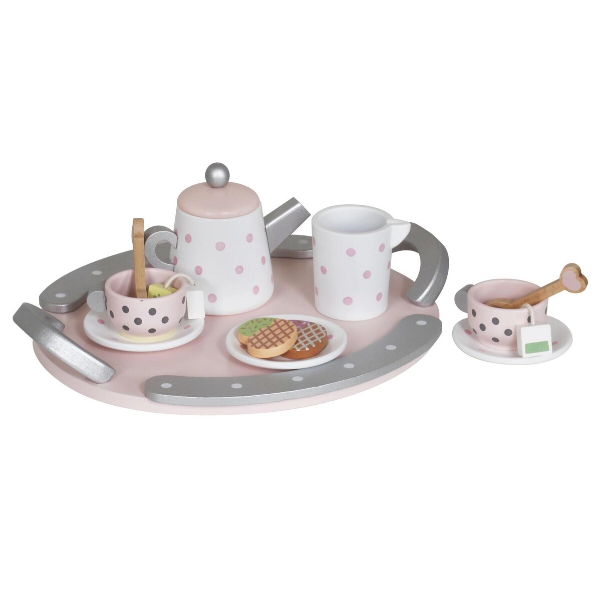 Drewniany zestaw do herbaty lub kawy dla dzieci – 15 elementów, Montessori