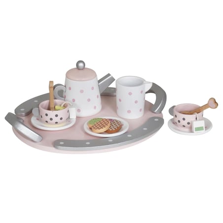 Drewniany zestaw do herbaty lub kawy dla dzieci – 15 elementów, Montessori