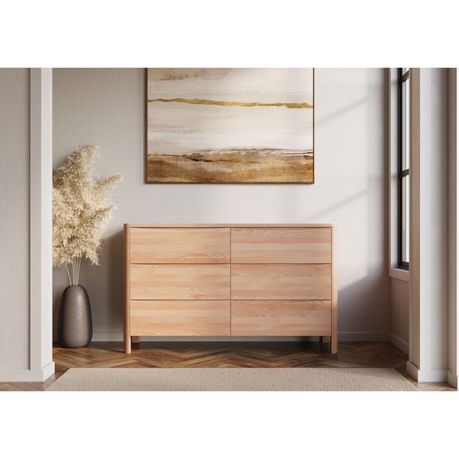 Drewniana komoda bukowa Visby MODENA LOW 150 / kolor naturalny