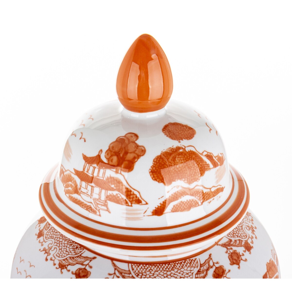 Amfora pojemnik z pokrywą 49x25 cm AMALA pomarańczowa